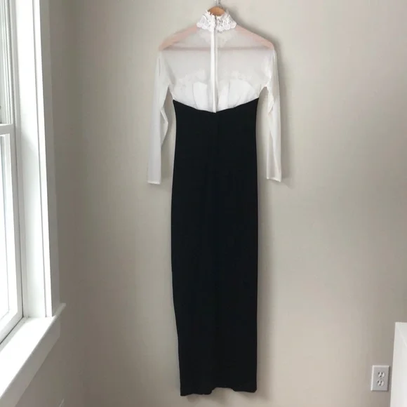 Tadashi B&W Lace Side Slit Gown - Picture 5 of 7